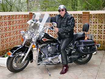 Dr. Tom Latham on His Motorcycle in Brazil